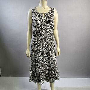 Talbots Black and White Leopard Print Dress